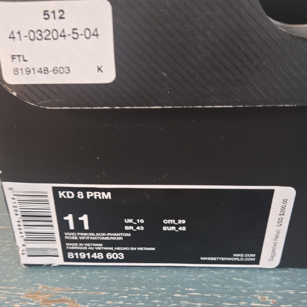 Nike KD 8 "Aunt Pearl" Pink and Purple Floral Basketball Sneakers - Picture 10 of 10